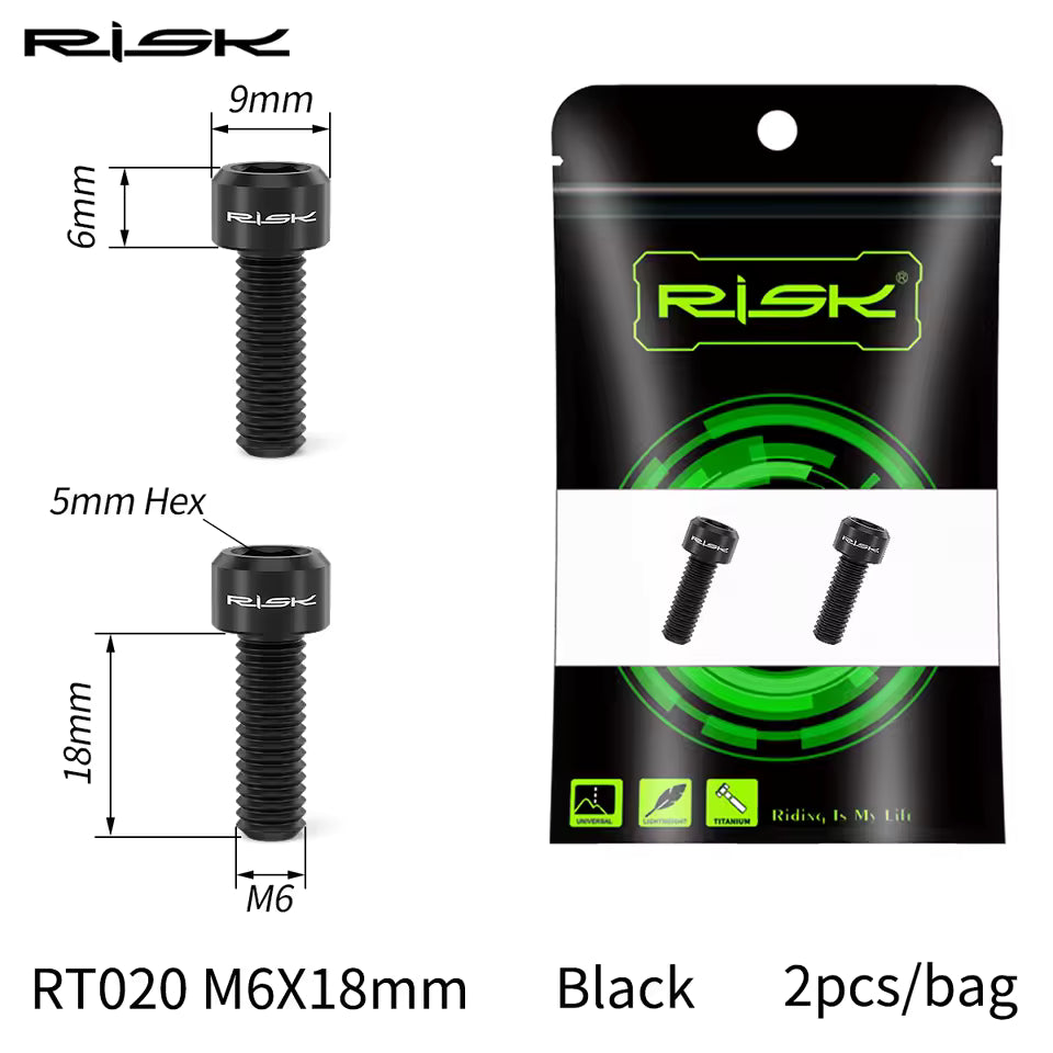 Kit de 2 Pernos de Titanio RISK RT020 M6 × 18 mm para Biela
