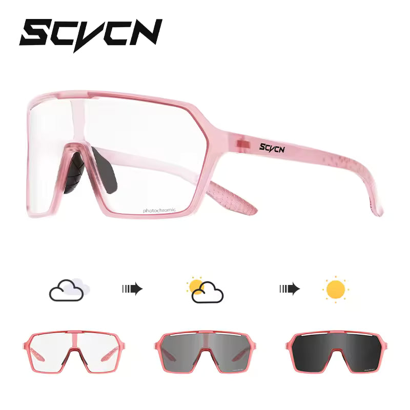 Lentes Fotocromáticos SCVCN Vision Max Pink UV400 para Ciclismo