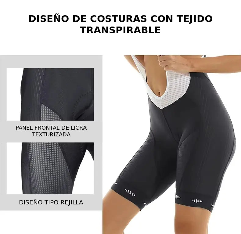 Short de Ciclismo X-TIGER para Mujer con Tirantes