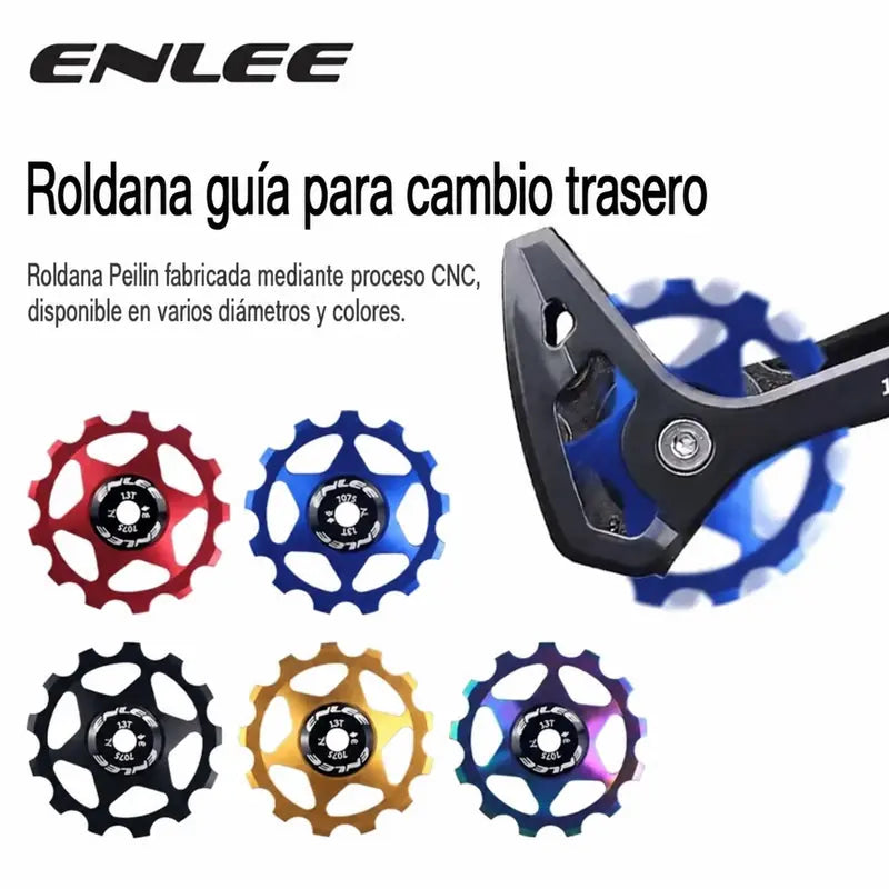 Roldana ENLEE 13T para Cambio Trasero con Rodamiento