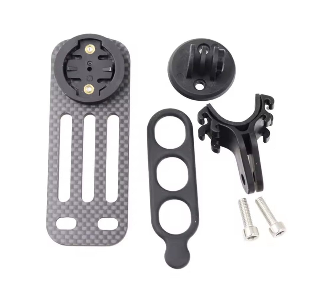 SOPORTE FRONTAL PLANO EN FIBRA DE CARBONO PARA CICLOCOMPUTADOR (A)