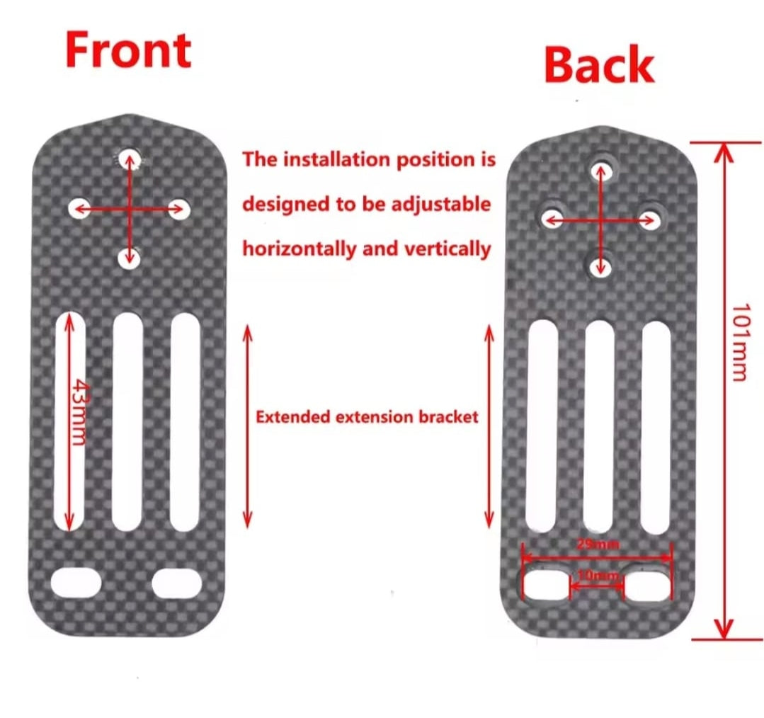 SOPORTE FRONTAL PLANO EN FIBRA DE CARBONO PARA CICLOCOMPUTADOR (A)