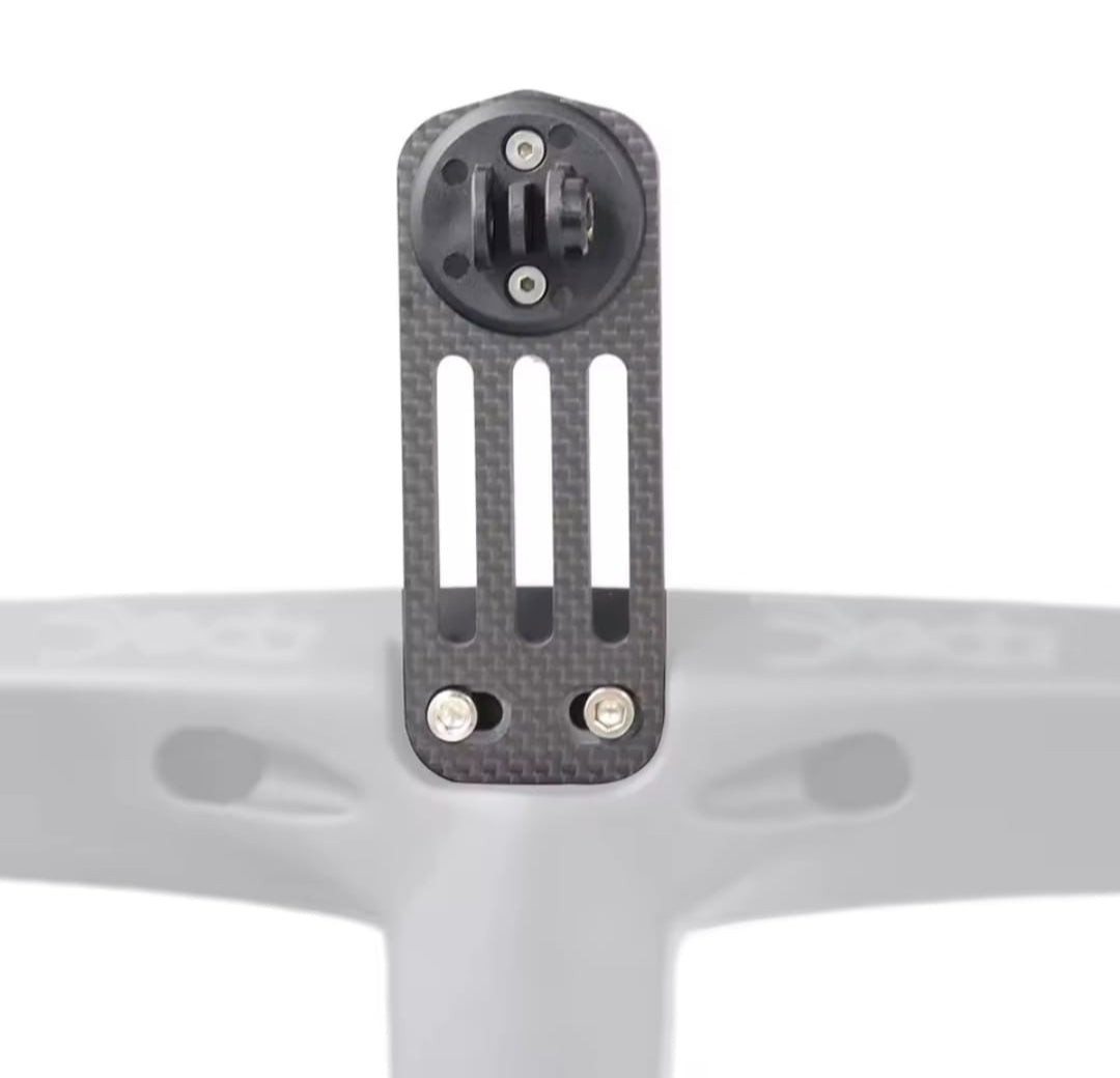 SOPORTE FRONTAL PLANO EN FIBRA DE CARBONO PARA CICLOCOMPUTADOR (A)