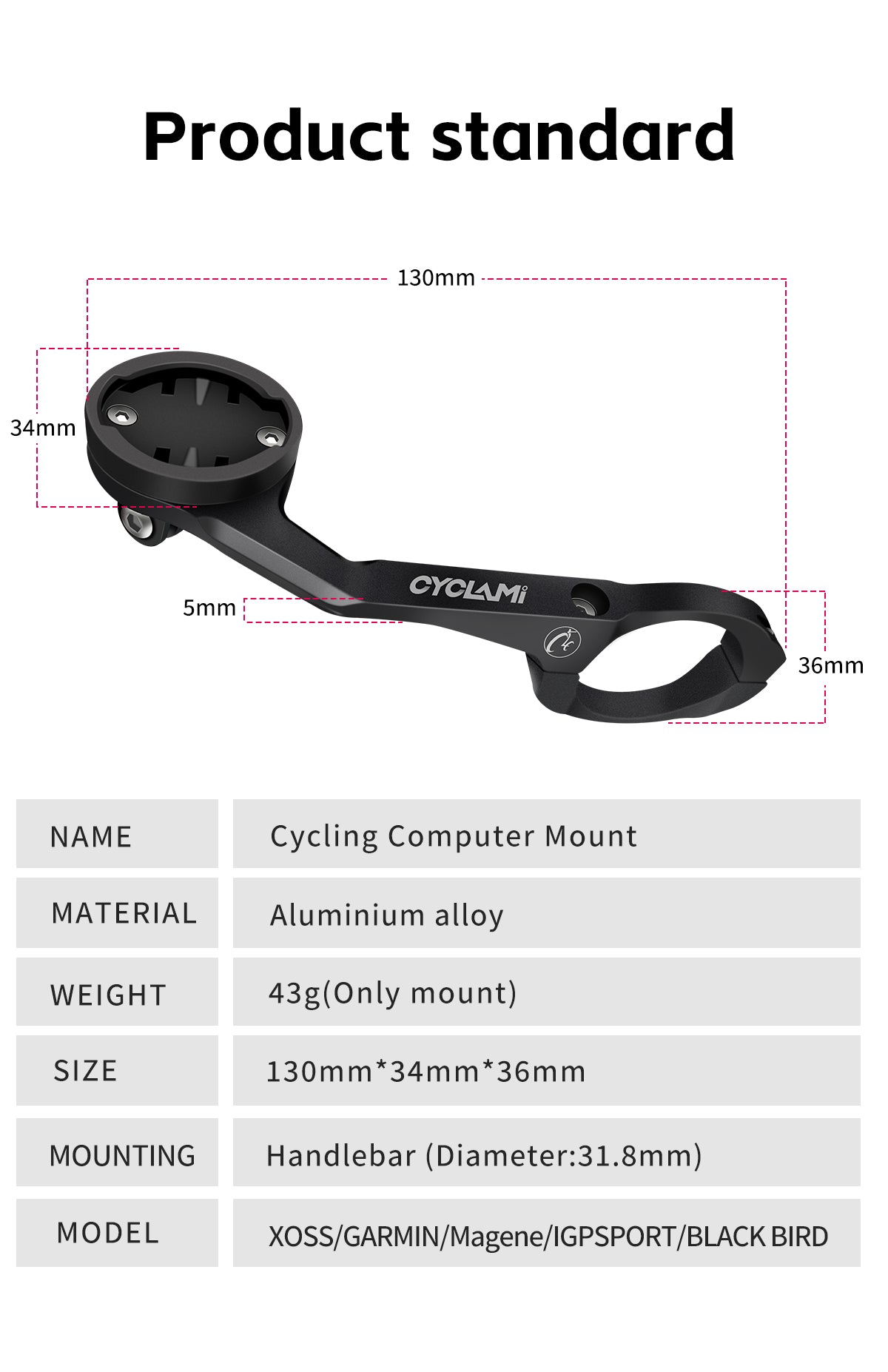 SOPORTE PARA CICLOCOMPUTADOR CYCLAMI S5